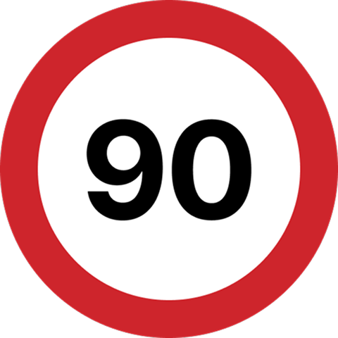 European style speed limit sign showing 50
